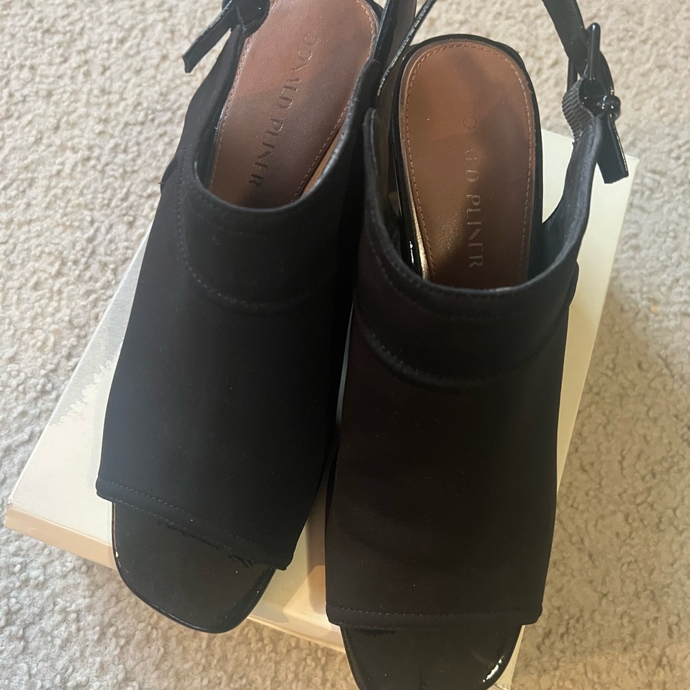 Donald J. Pliner Black Open-Toe Heels